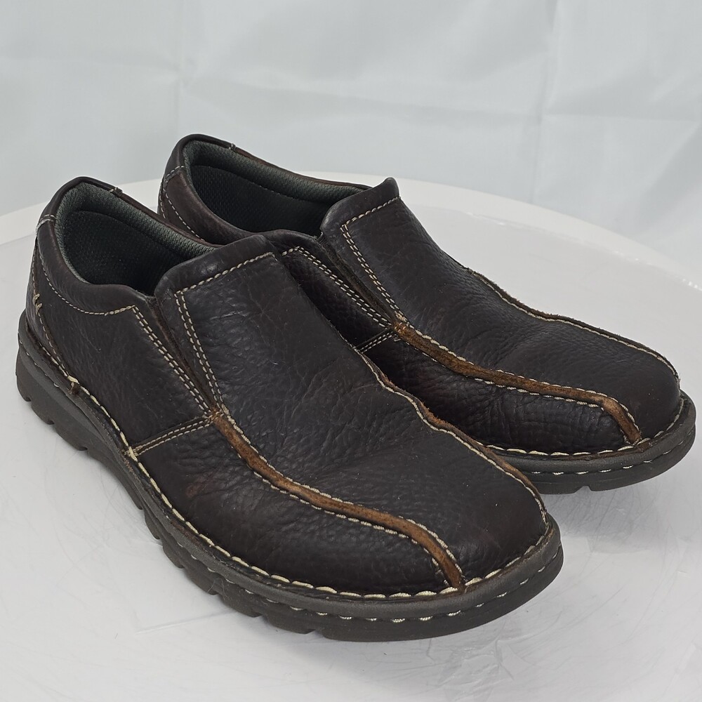Clarks Men 7.5 M Vanek Step Slip On Shoes Bicycle Toe Loafer 26130601 Brown